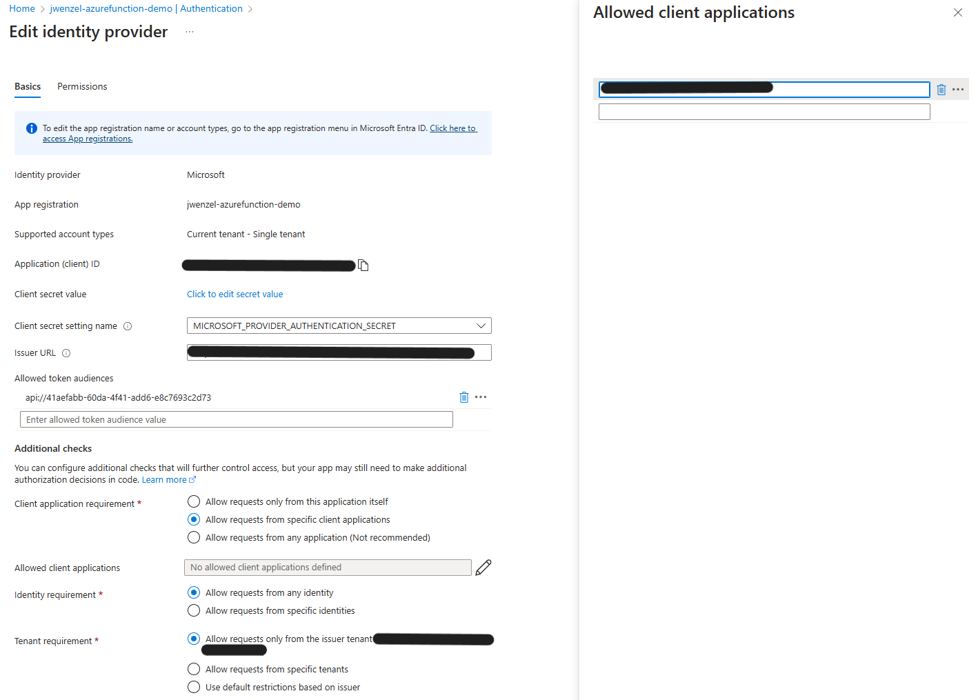 Allow client application